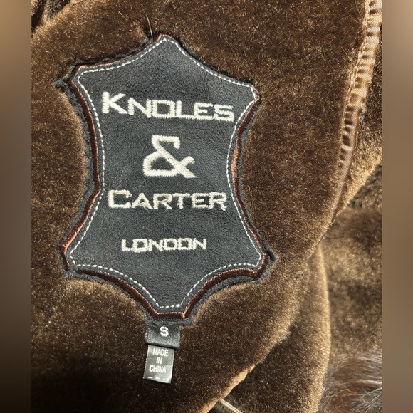 Knowles & Carter London - Vintage 1970s sheepskin coat with fur collar - size S - Picture 8 of 13